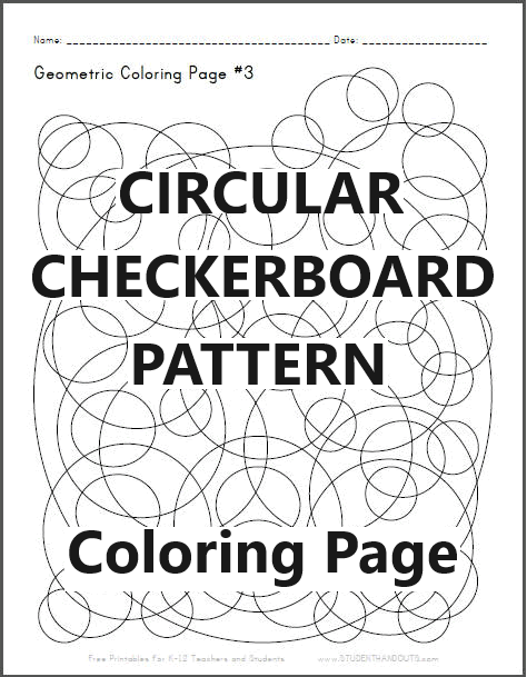 Checkerboard spheres free printable coloring sheet student handouts