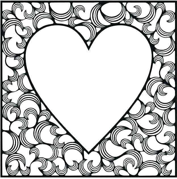 Hearts coloring pages for adults