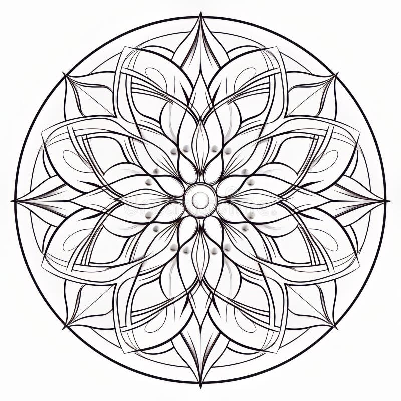 Mandala coloring page stock photos