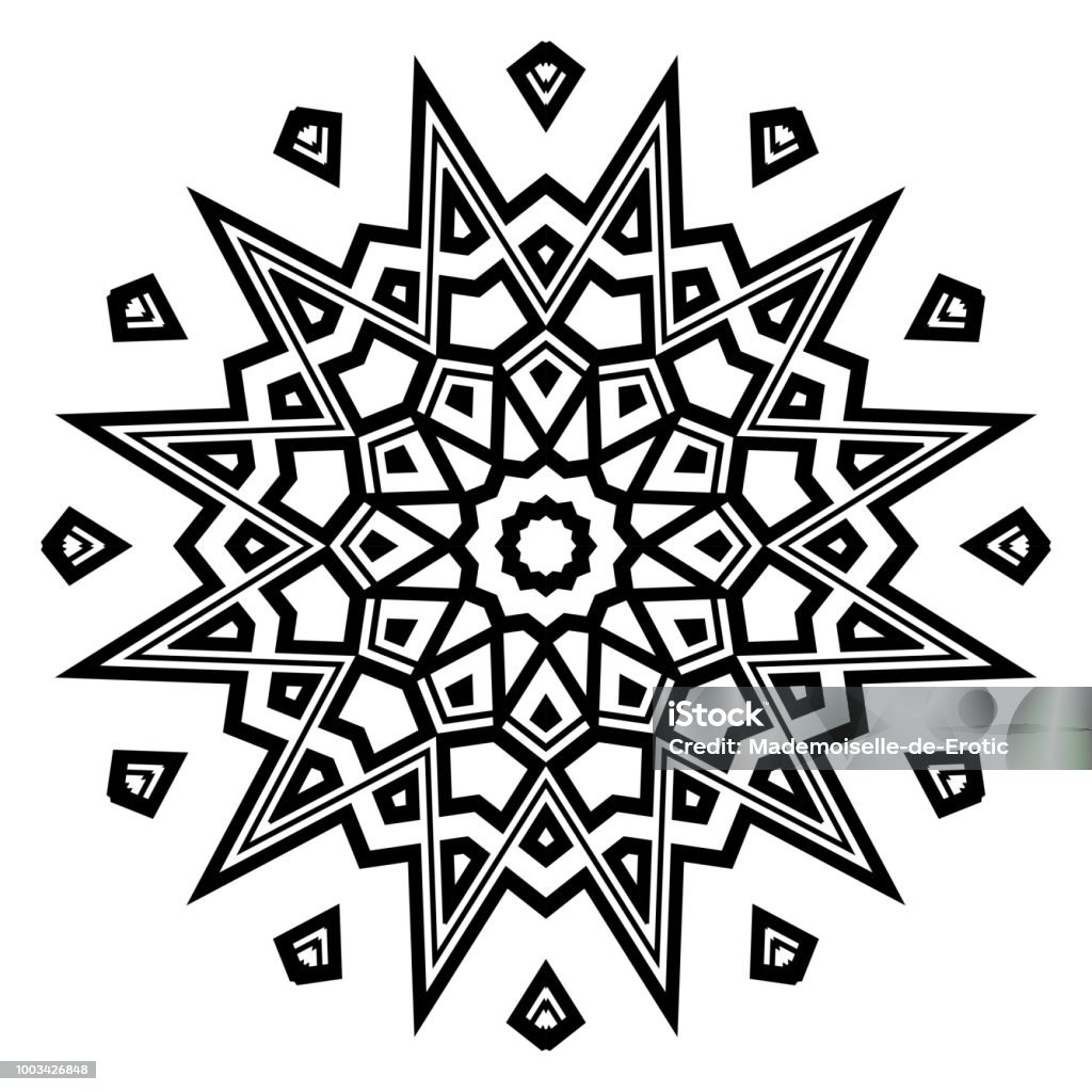 Flower geometric mandala printable package decorative elements coloring page template it is fantastic vector illustrations stock illustration