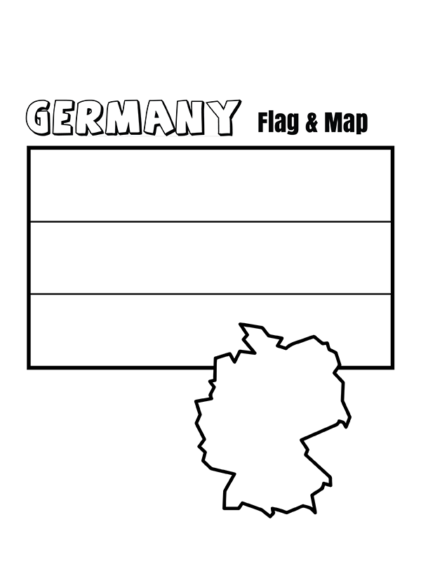 Germany flag and map fãrbung seite