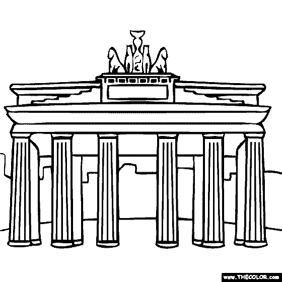 Brandenburg gate berlin gerany coloring page