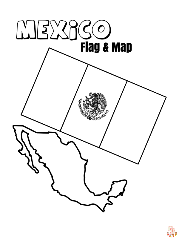 Mexico flag coloring pages free printable and easy designs