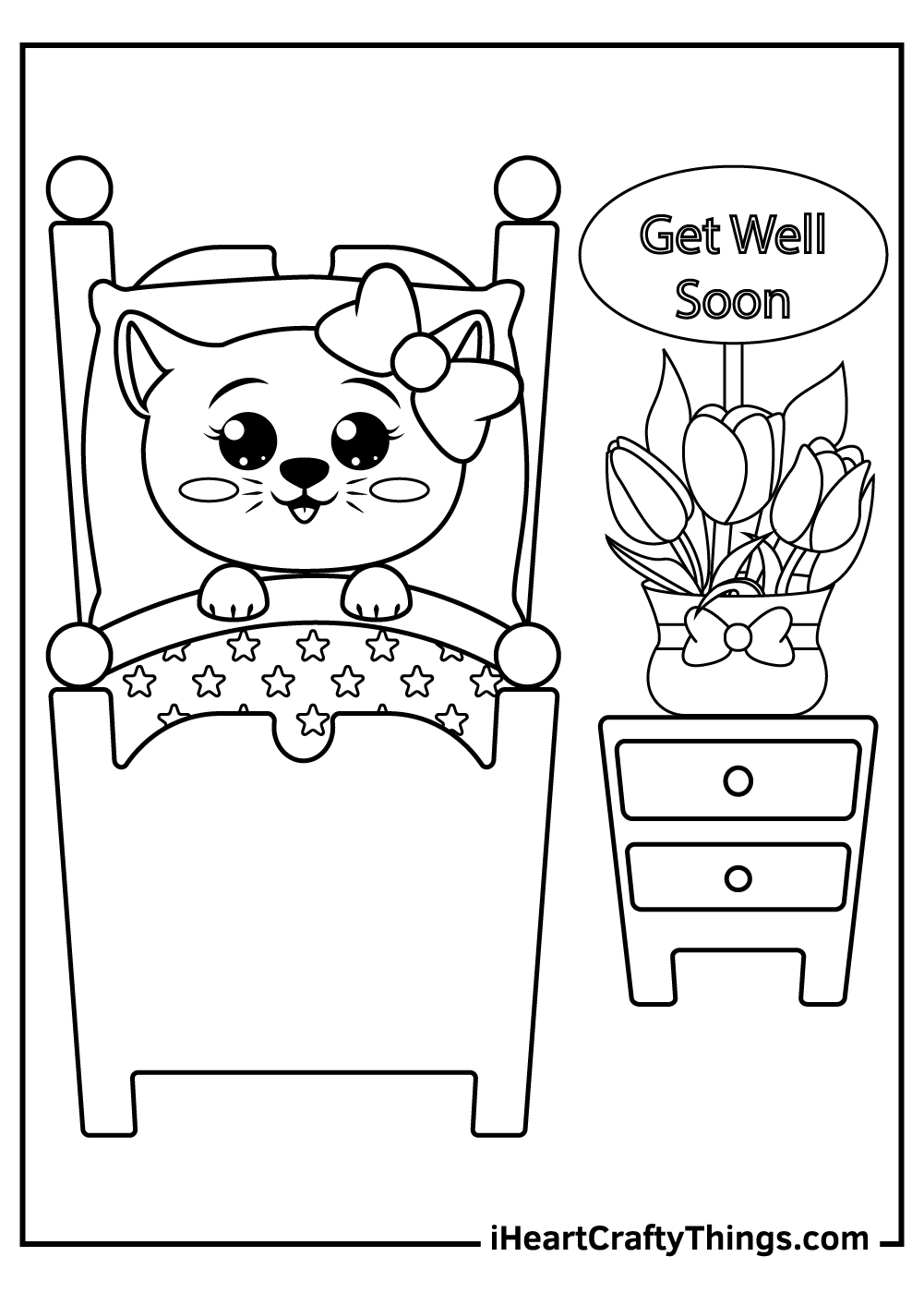 Get well soon coloring pages free printables