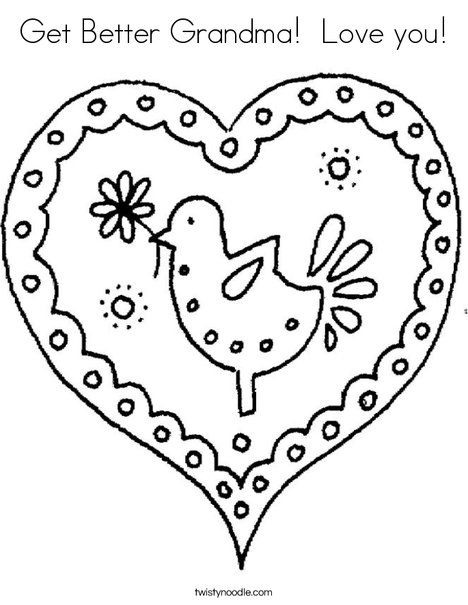 Get better grandma love you coloring page