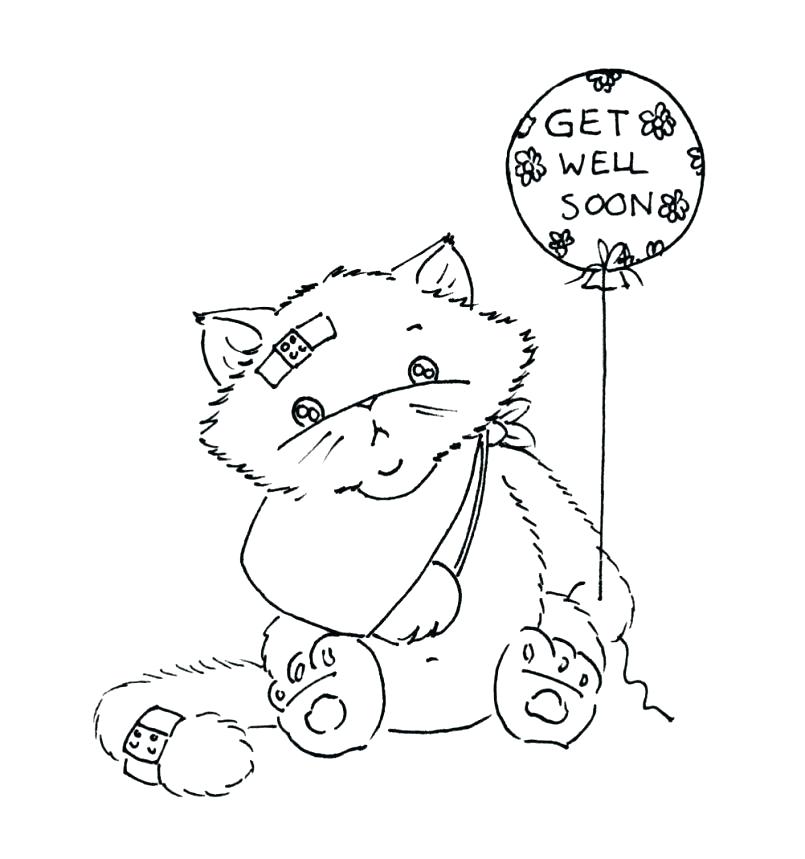 Teddy bear get well soon coloring pages