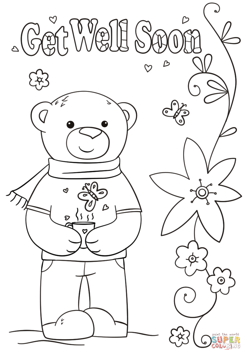 Funny get well soon coloring page free printable coloring pages