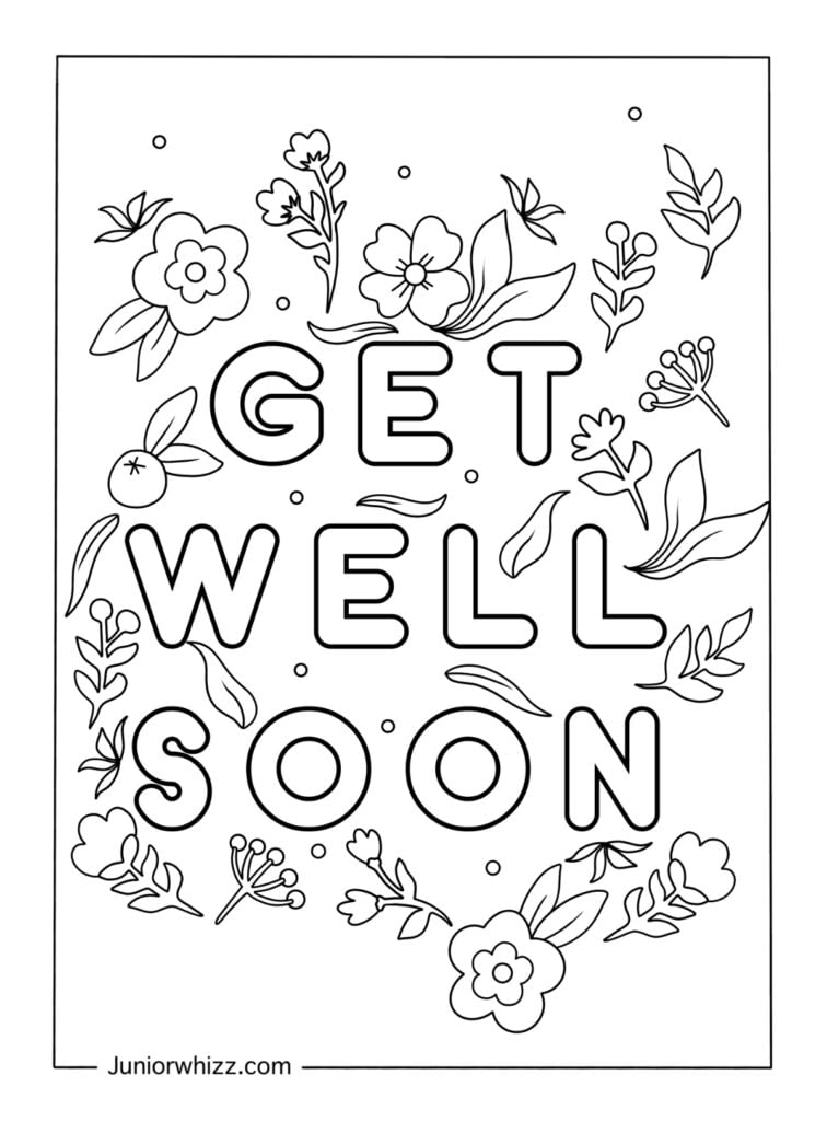 Get well soon coloring pages printable pdfs