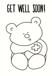 Get well soon printable card and coloring page â