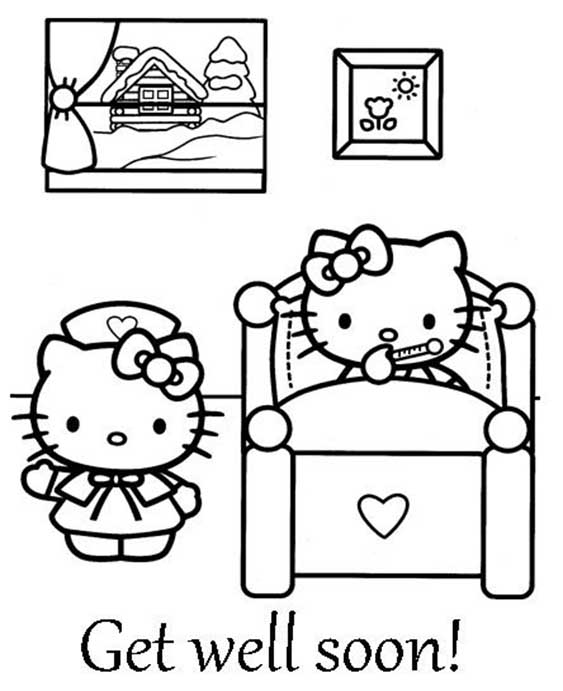 Free easy to print get well soon coloring pages