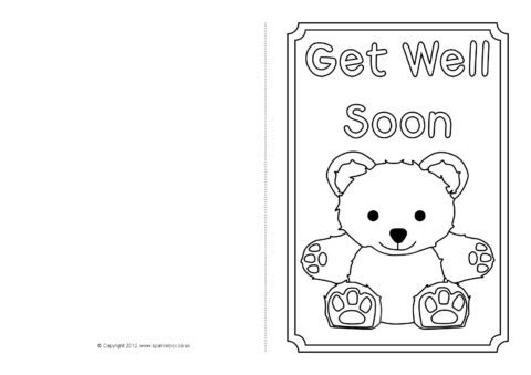 Get well soon card louring templates sb