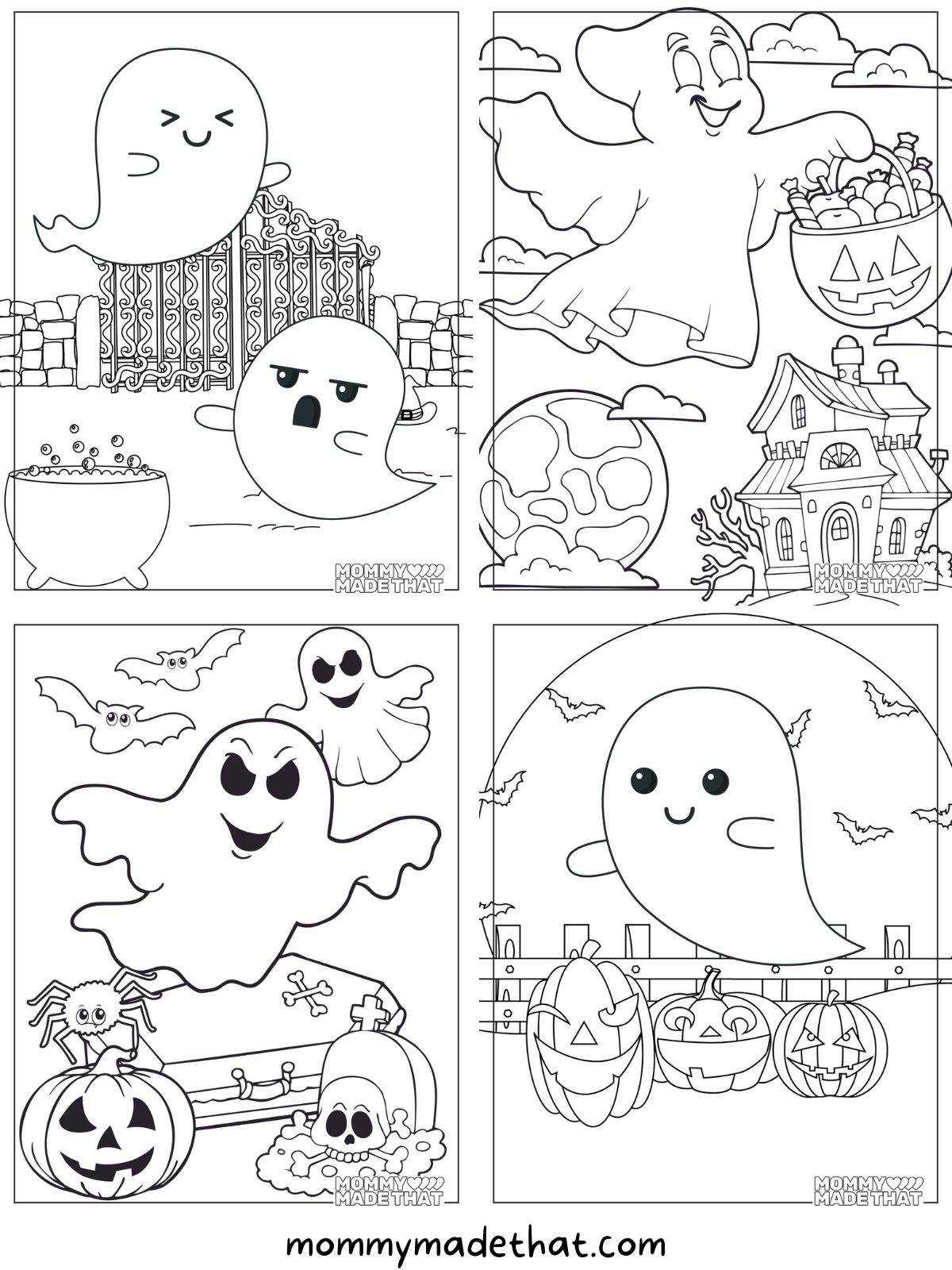 Spooktacular ghost coloring pages lots of free printables