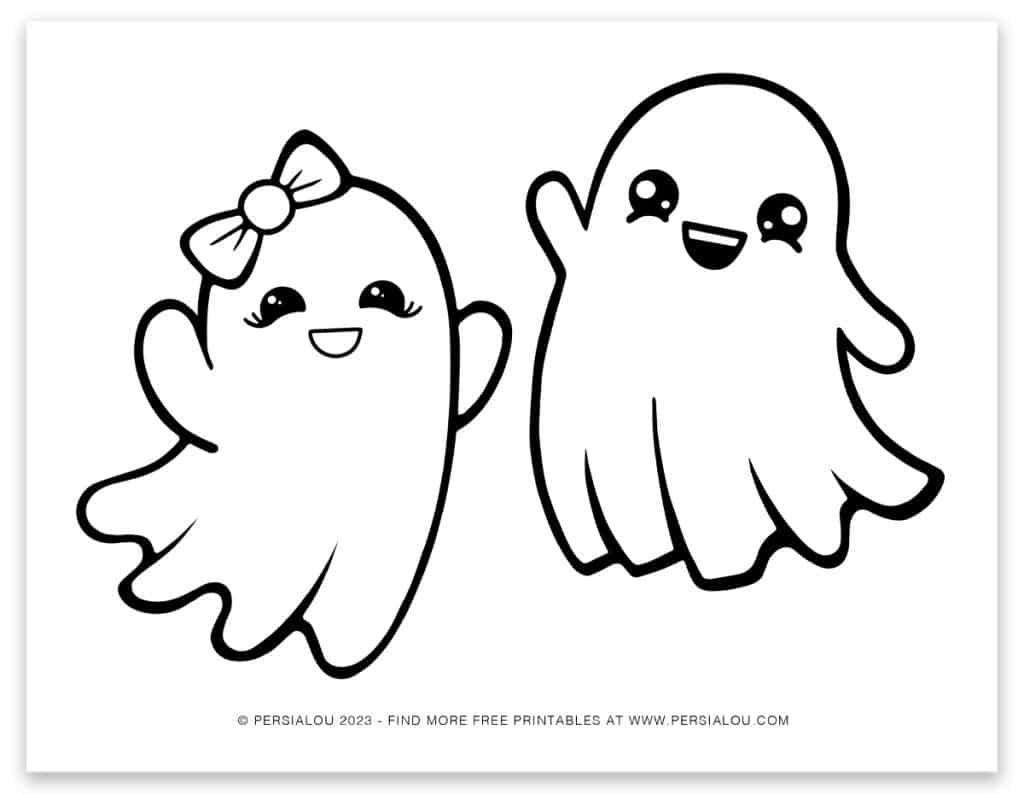 Free cute ghost coloring pages