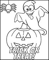 Ghosts coloring page happy halloween