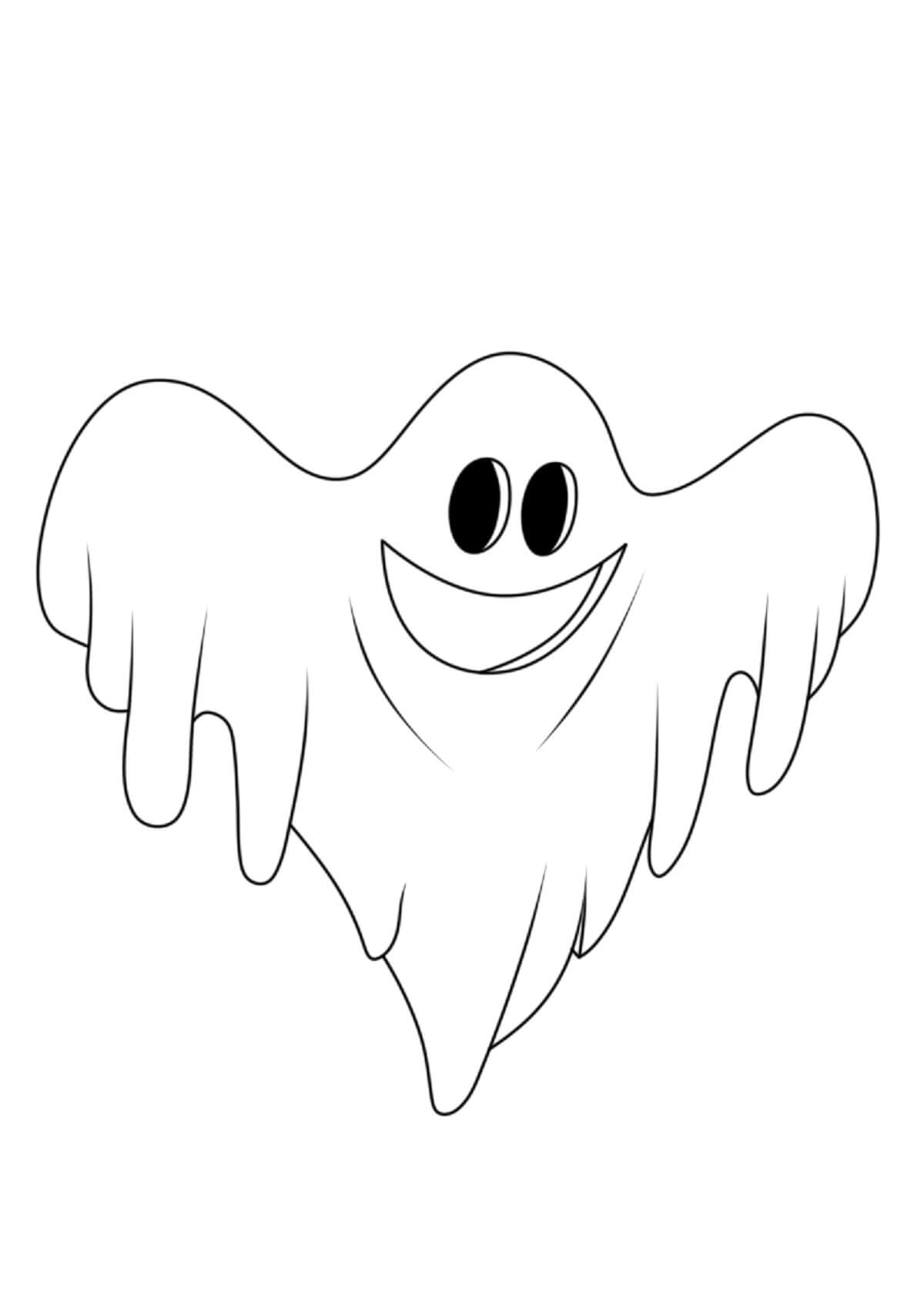 Awesome ghost coloring page