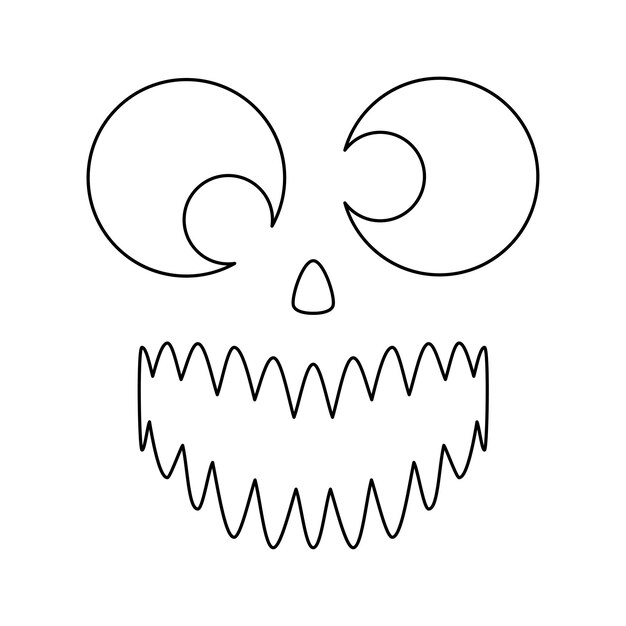 Premium vector coloring page with face of halloween for kids