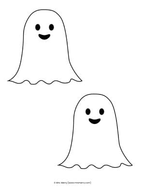 Ghost template printables for halloween crafts mrs merry