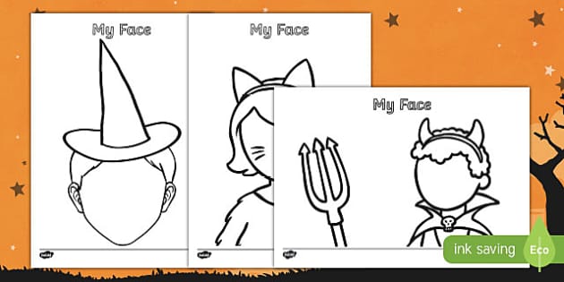 Halloween themed blank face templates activity