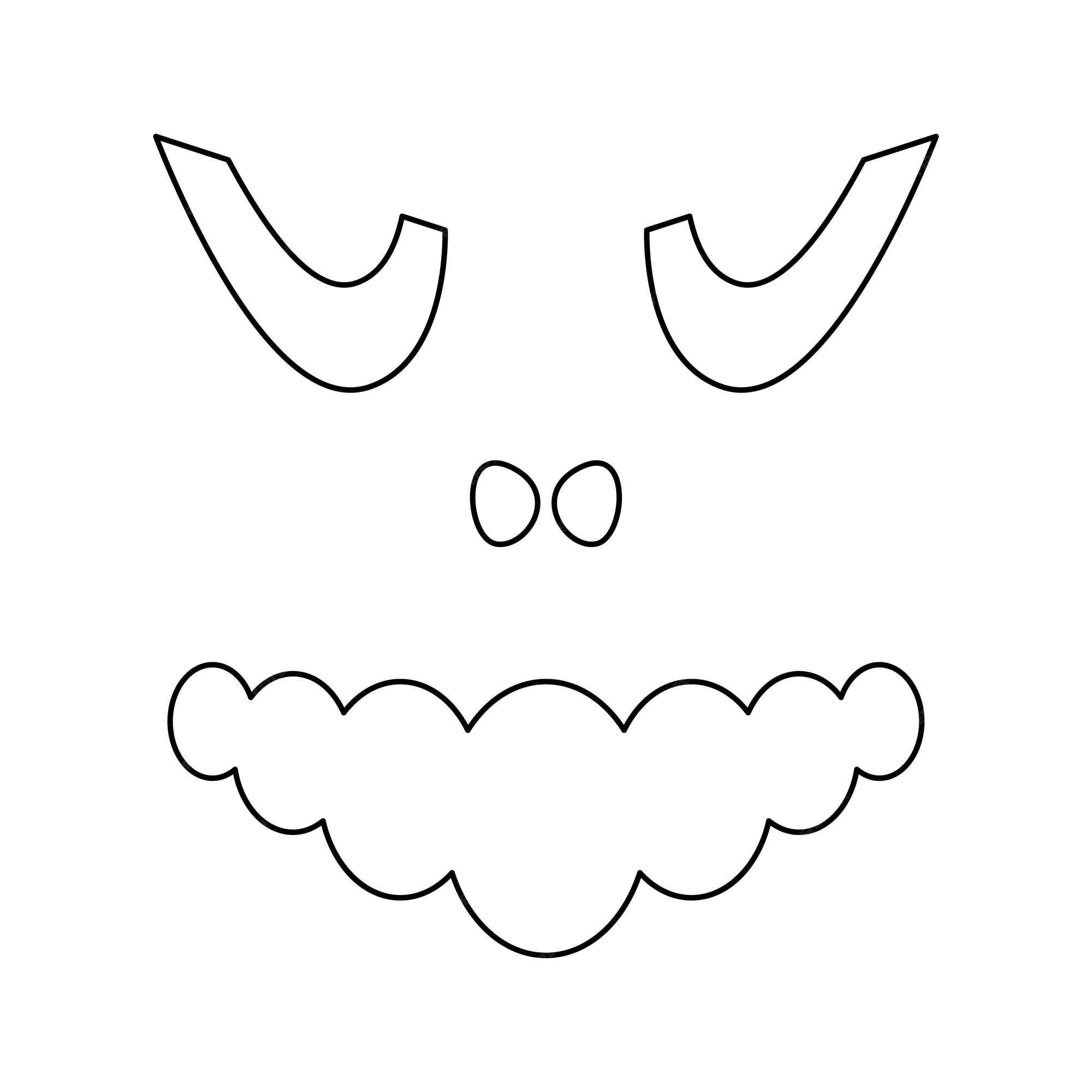 Premium vector coloring page with face of halloween for kids