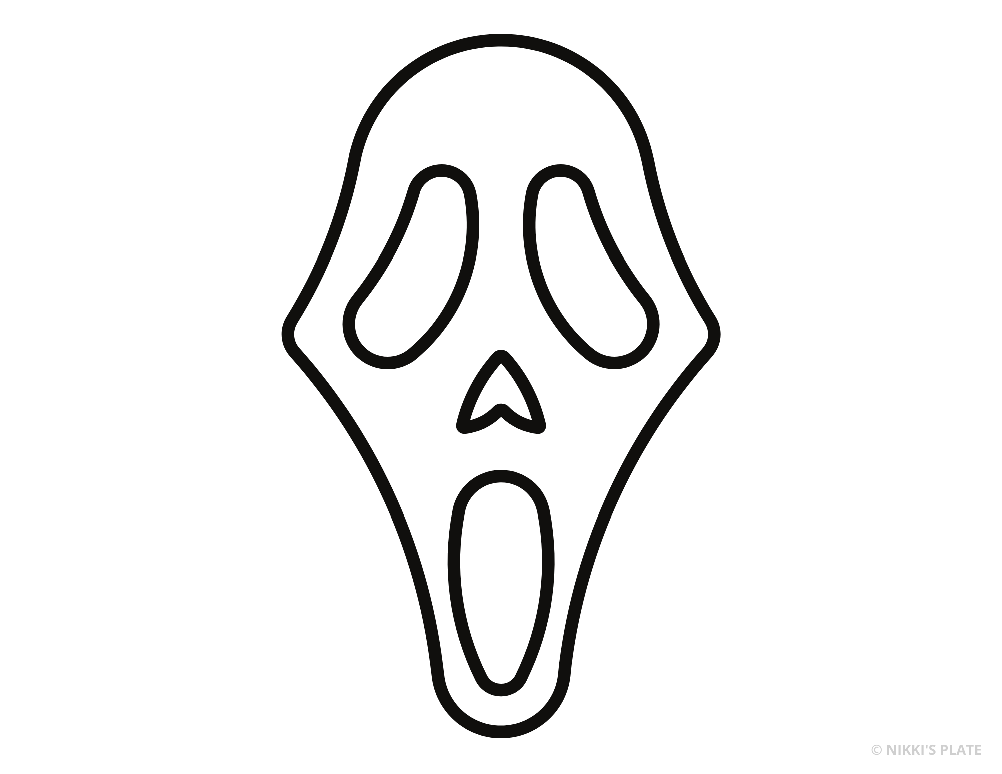 Scream pumpkin carving stencil free printable