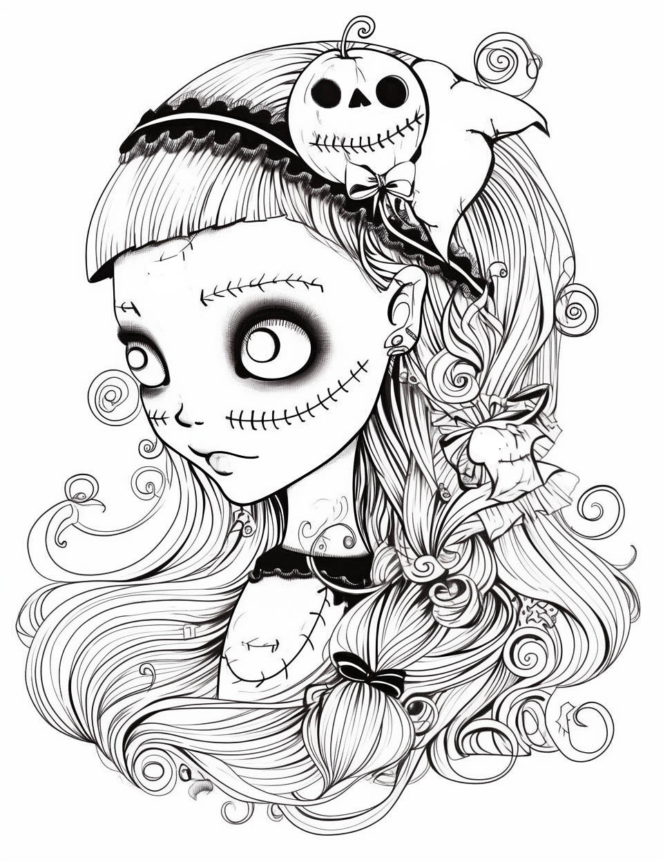 Spooky halloween coloring pages for kids and adults