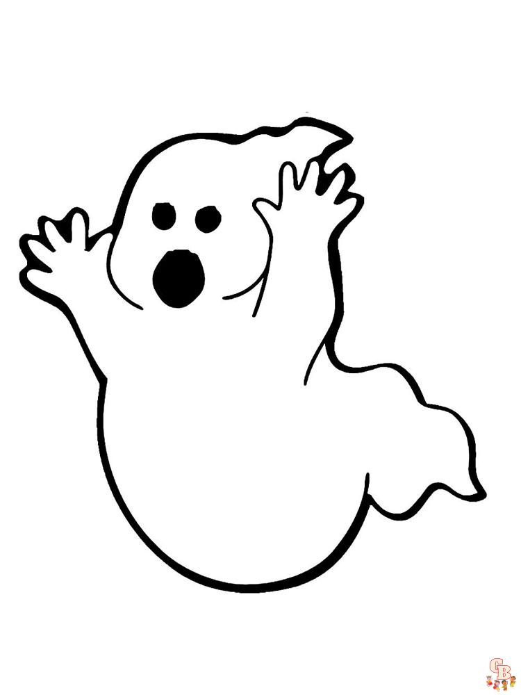 Fun and frightening ghost coloring pages for kids