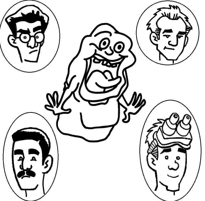 Cute ghostbusters coloring page