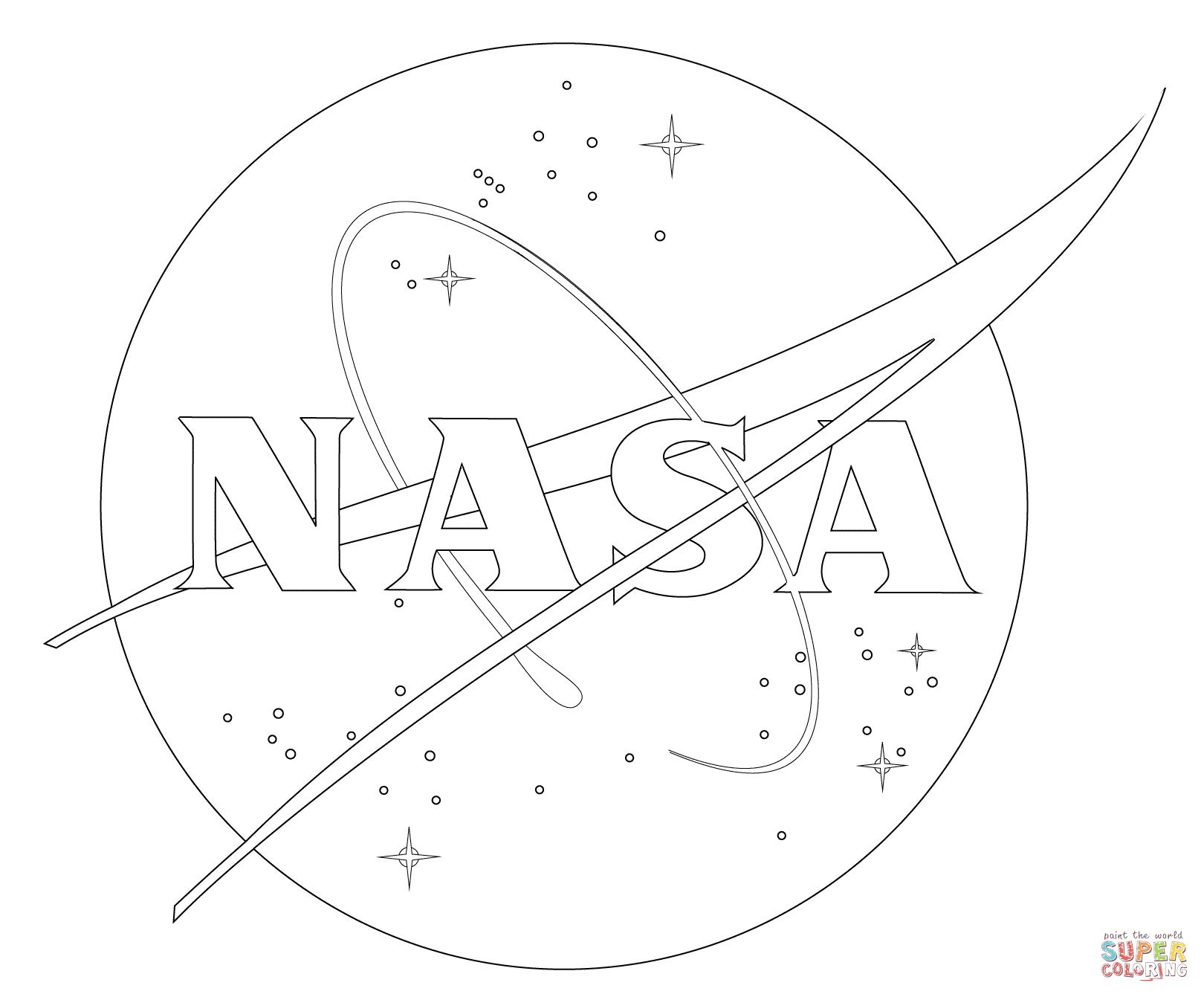 Nasa logo coloring page free printable coloring pages