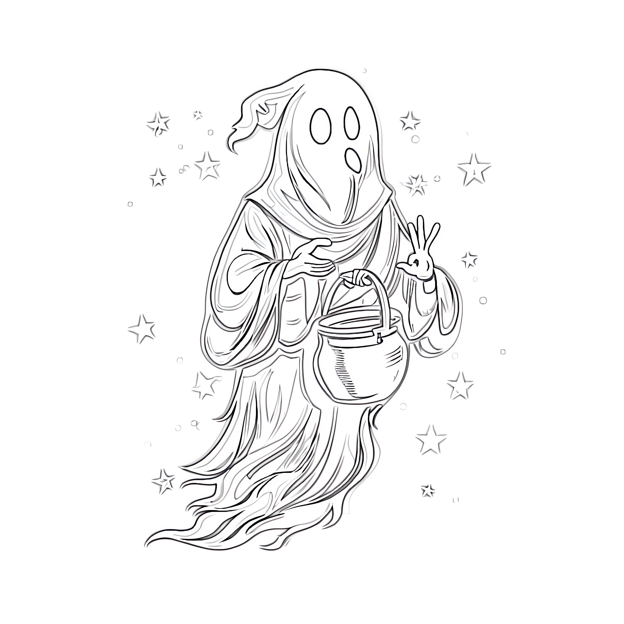 Ghost coloring page