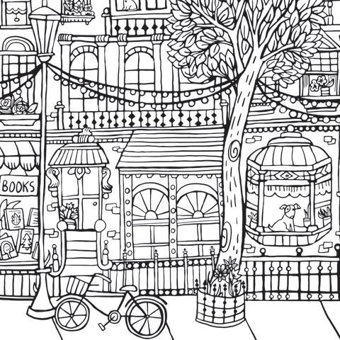 Giant coloring poster in city print