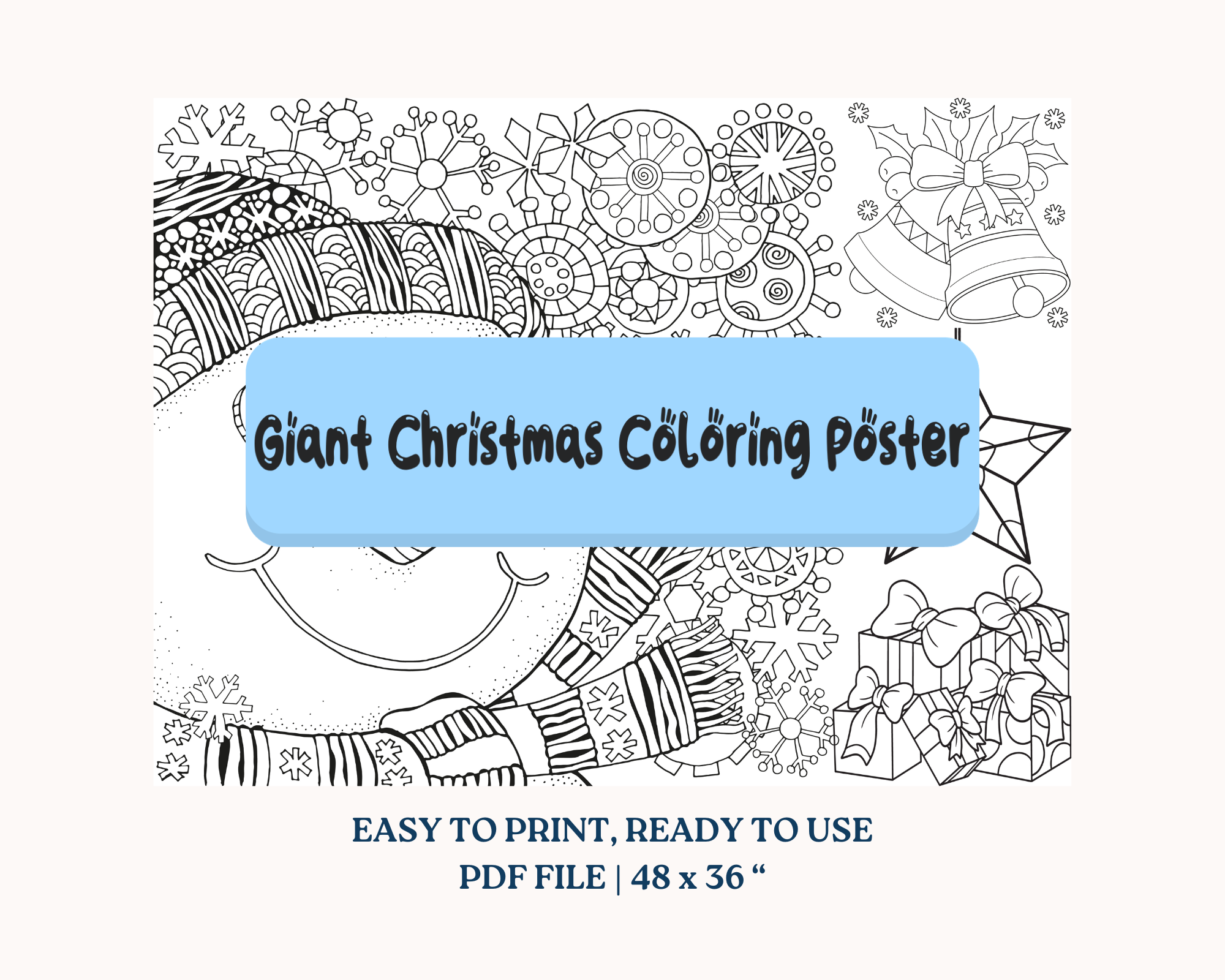 Giant christmas coloring poster fun holiday activity for family bonding made by teachers