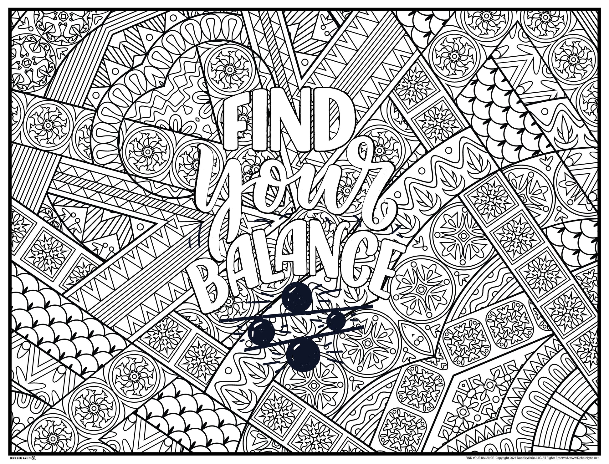 Find your balance giant coloring poster â debbie lynn