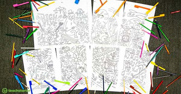 Resource alert new giant printable colouring sheet teach starter