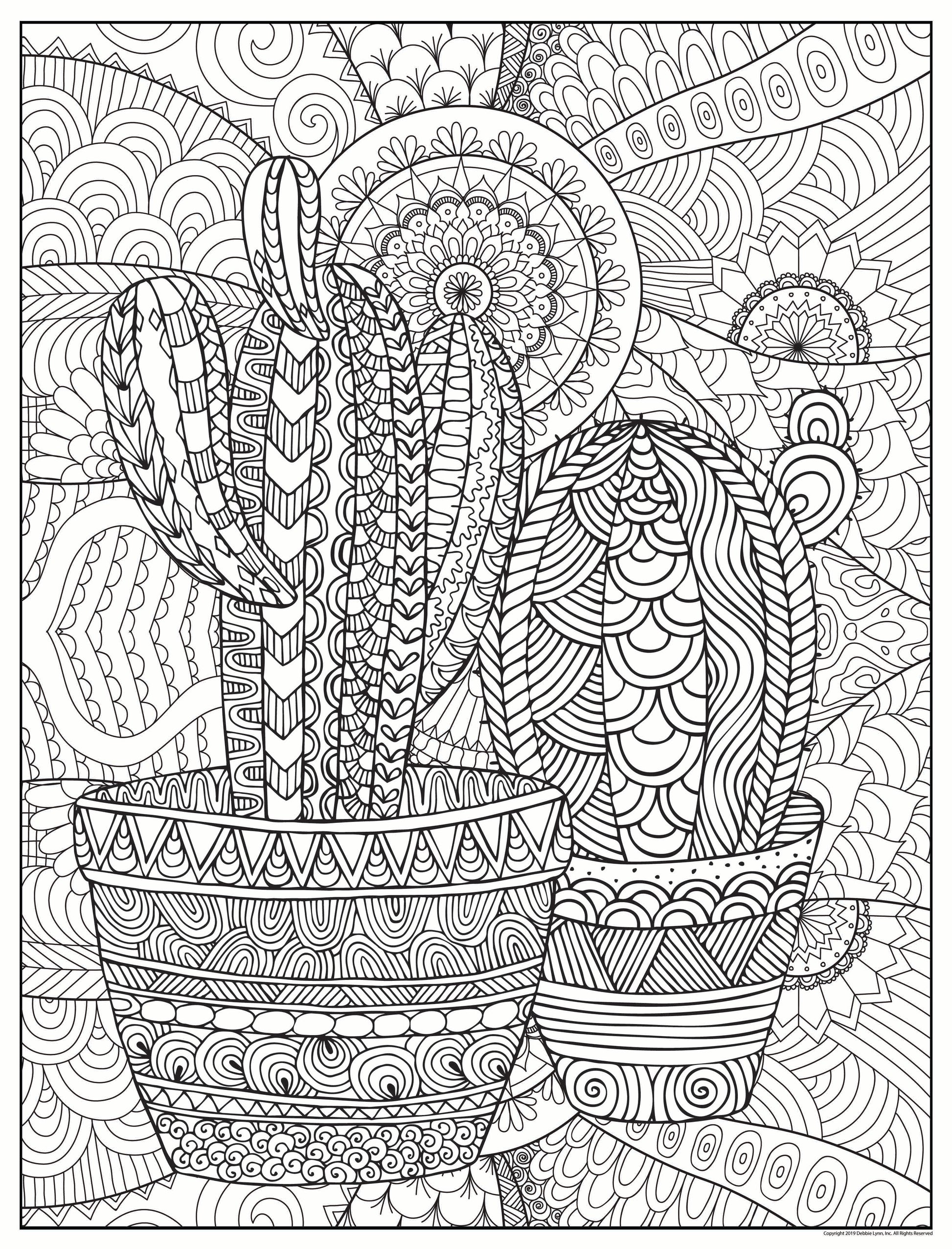 Cactus personalized giant coloring poster x â debbie lynn