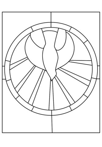 The holy spirit es at pentecost stained glass coloring page free printable coloring pages