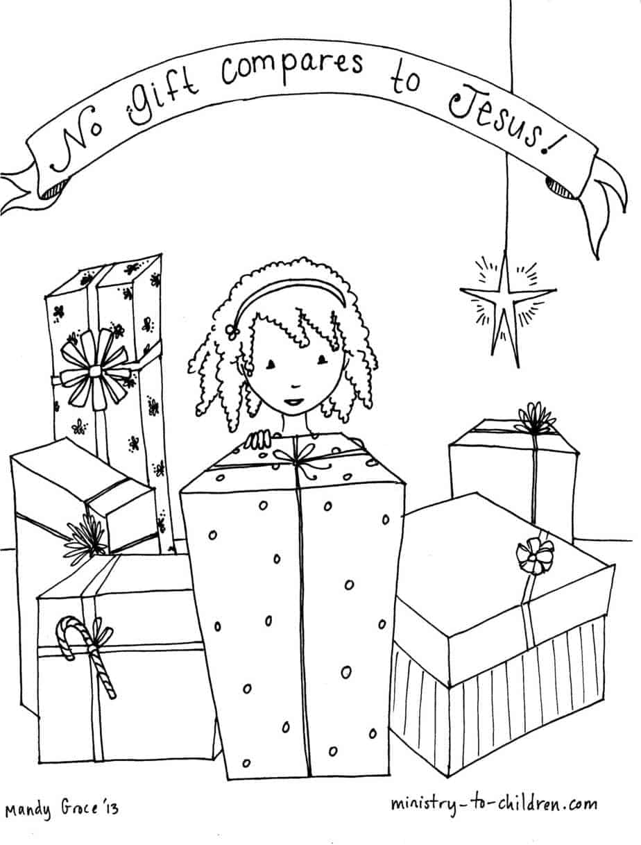 No gift pares to jesus coloring sheet for children
