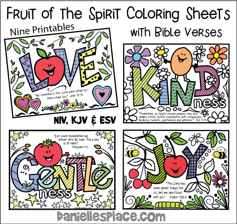 Fruit of the spirit coloring sheets