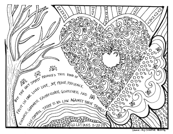 The fruit of the holy spirit coloring page printable coloring page downloadable pdf prayer coloring page download now