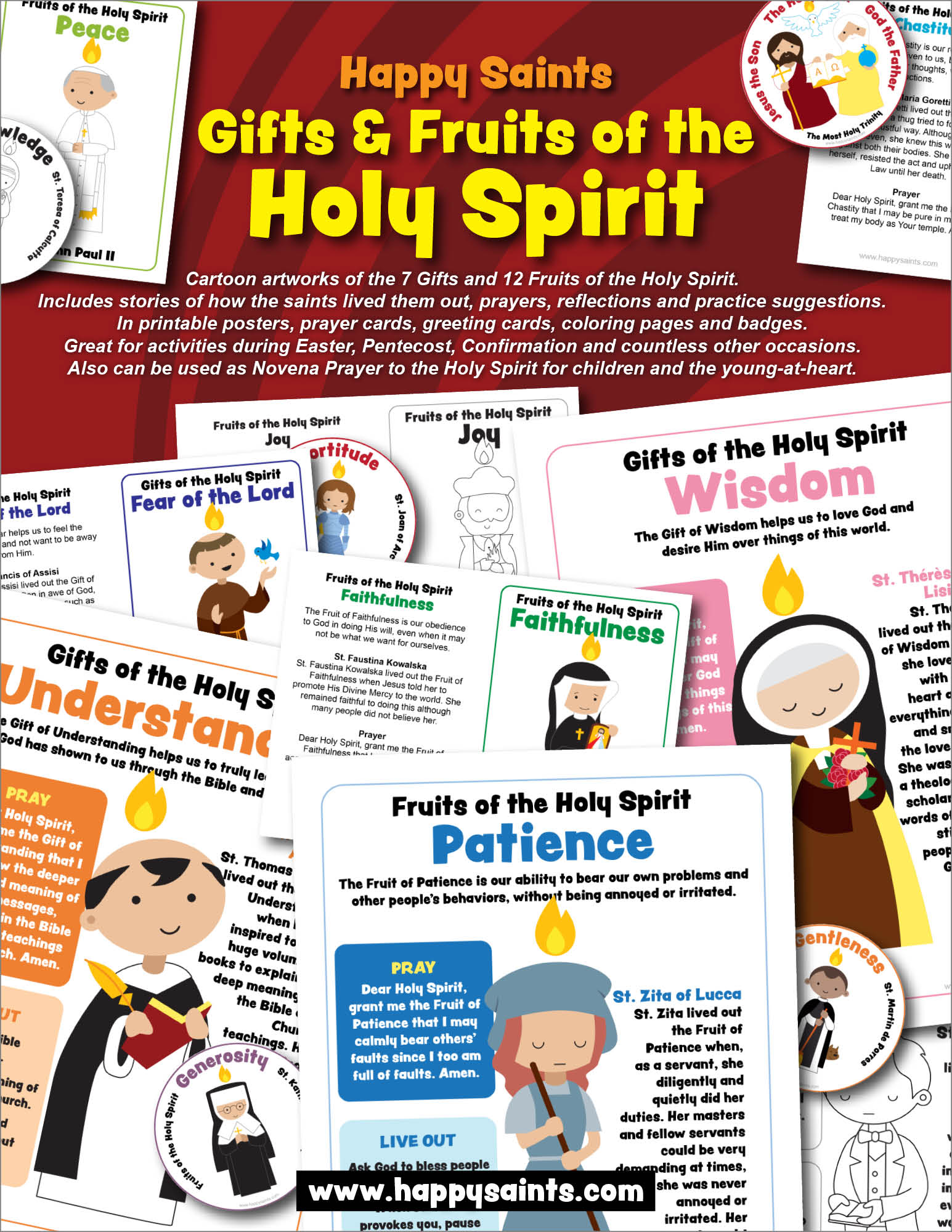 Gifts fruits of the holy spirit â happy saints