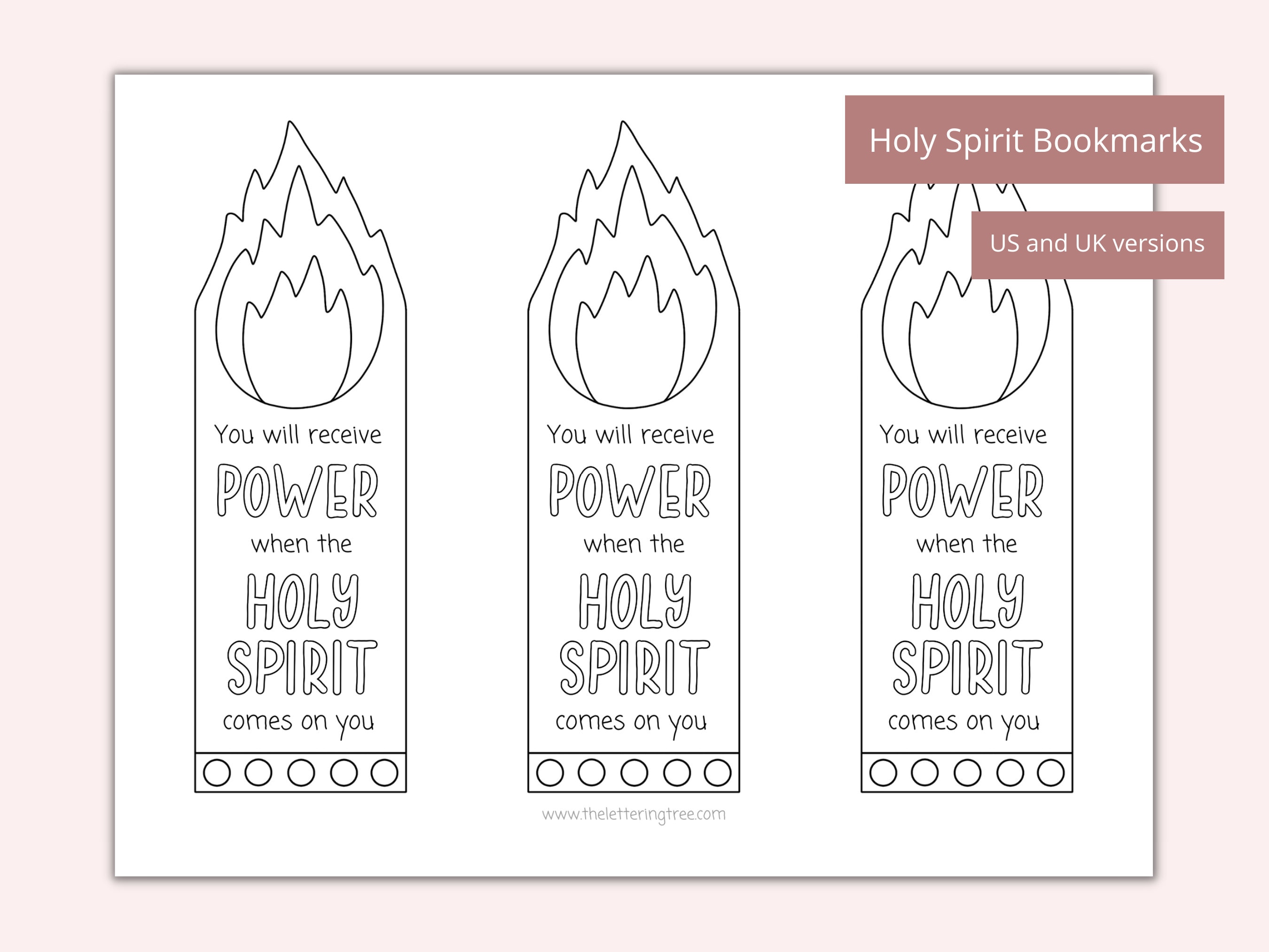 Printable pentecost craft activity pentecost coloring bookmarks sunday school pentecost activity holy spirit bible craft instant download