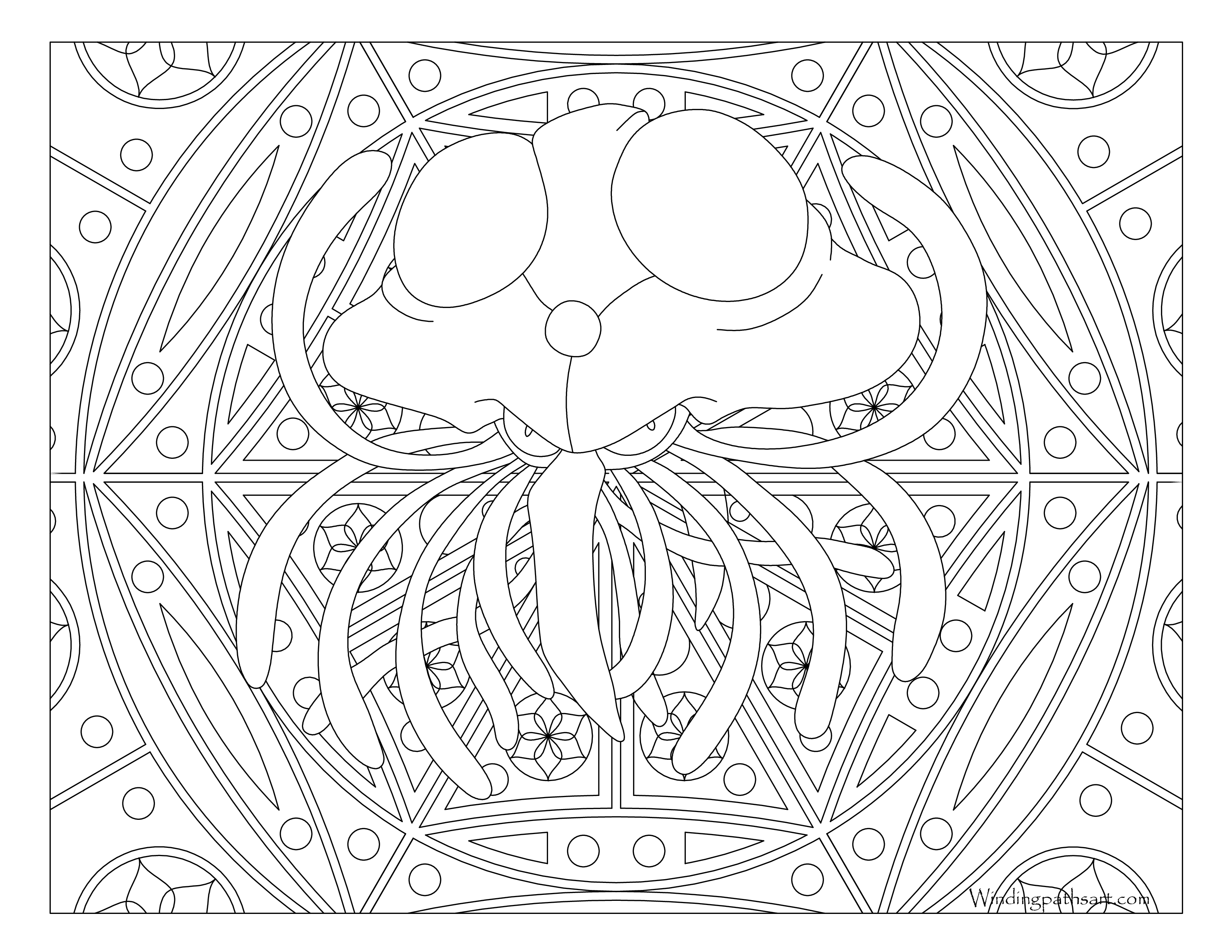 Tentacruel pokemon coloring page