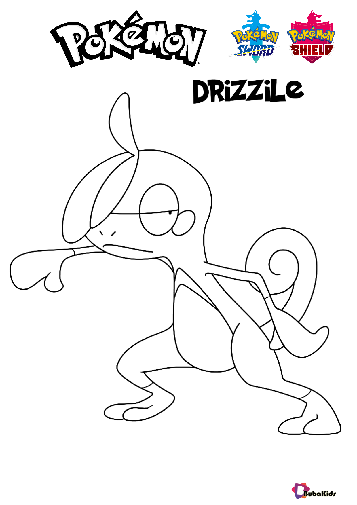 Â pokemon sword and shield pokemon drizzile coloring