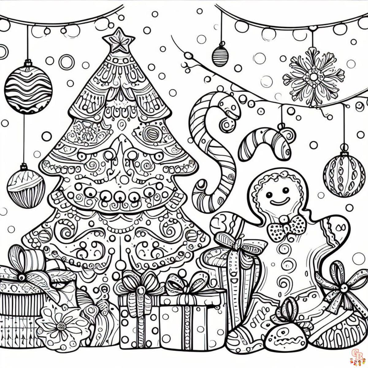 Gingerbread christmas coloring pages free printable for kids