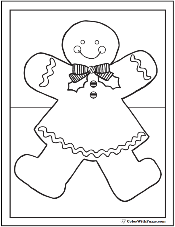 Gingerbread girl coloring page