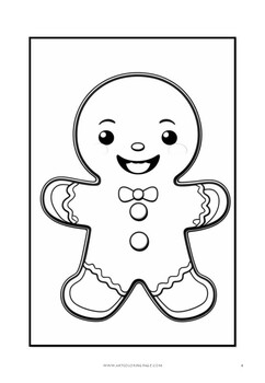 Christmas gingerbread coloring pages vol pages instantly downloadable