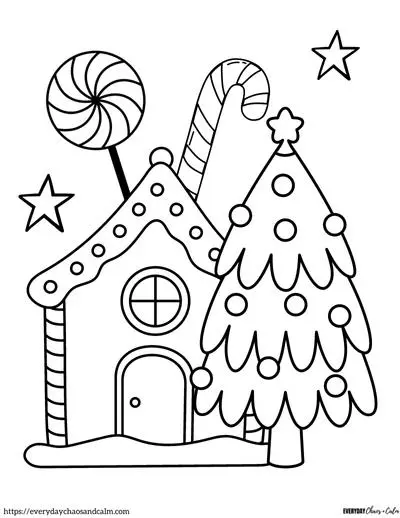 Free gingerbread house coloring pages printable pdf