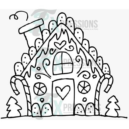 Gingerbread house coloring design