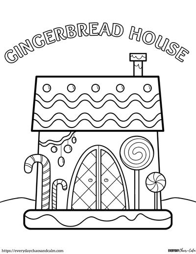 Free gingerbread house coloring pages printable pdf