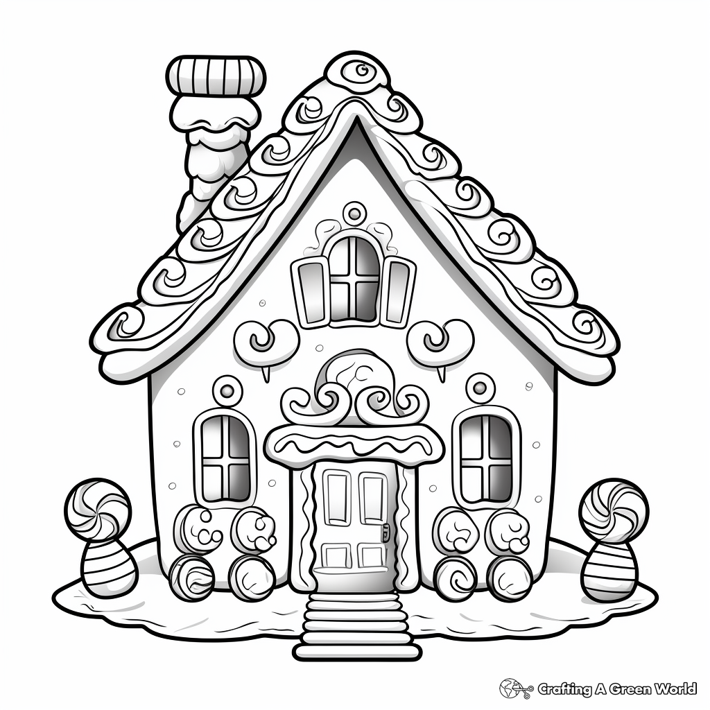 Gingerbread house coloring pages