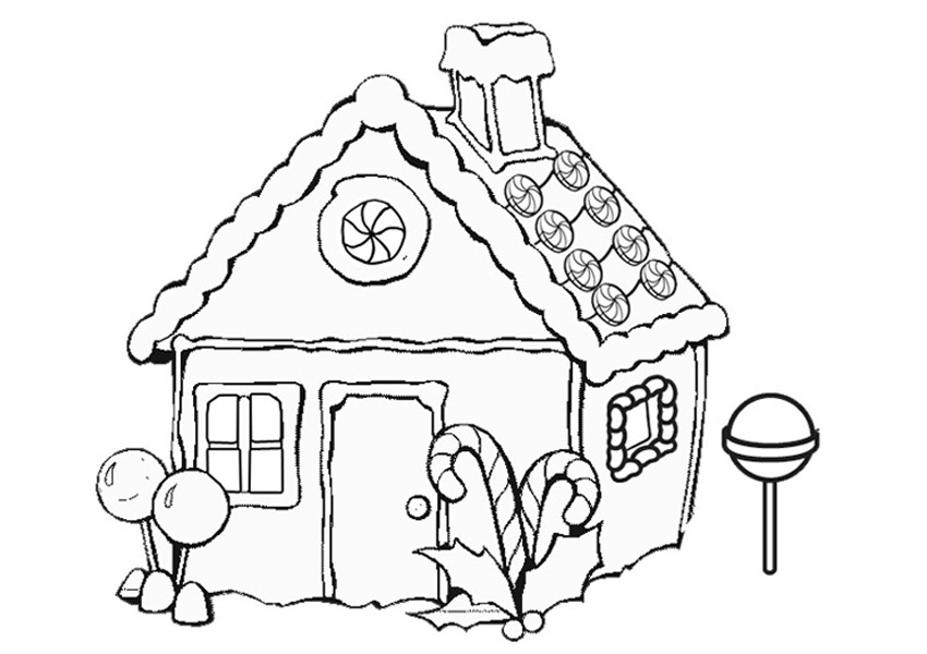 Free printable gingerbread house coloring pages for kids